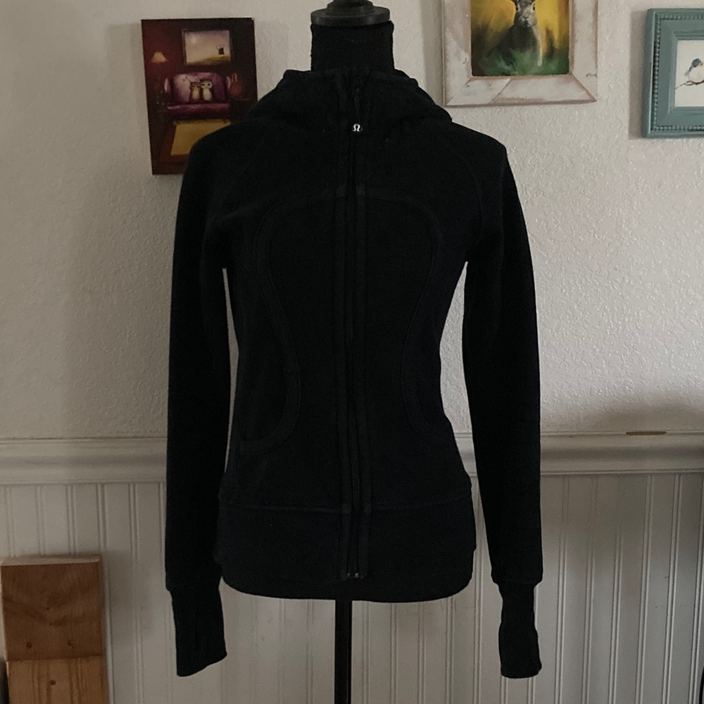 Lululemon Black Zip-Up Scuba Hoodie Sz 4